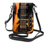 Pegqcvam Petit sac à main pour téléphone portable, motif guitare instrumentale, sac à bandoulière à imprimé floral, mini portefeuille en cuir synthétique avec bandoulière, fermeture magnétique