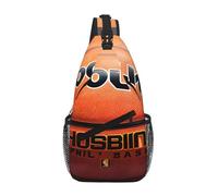 PEGQCVAM Sac de poitrine croisé de fond de basket-ball en diagonale Grande capacité, bretelles réglables, porte-gobelets et porte-parapluie des deux côtés.