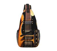 PEGQCVAM Sac de poitrine en diagonale pour guitare instrumentale, grande capacité, bretelles réglables, porte-gobelets et porte-parapluie des deux côtés.