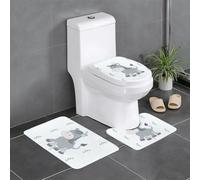 Pegqcvam Smiling Donkey Lot de 3 tapis de salle de bain entièrement imprimés doux et antidérapants pour salle de bain, toilettes et sols