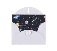 PEGQCVAM The Solar Family Carte de vœux blanche nacrée en papier cartonné de qualité supérieure pour toutes les occasions