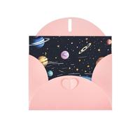 PEGQCVAM The Solar Family Carte de vœux rose nacrée de qualité supérieure pour toutes les occasions