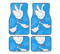PEGQCVAM White Goose House Lot de 4 tapis de sol antidérapants et imperméables pour voiture, camion, SUV
