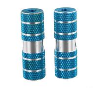 Pegs de vélo en alliage d'aluminium pour vélos de montagne | Repose-pieds arrière cascades de 70 mm avec rainures antidérapantes | Piquets d'essieu solides et épais pour roues avant et arrière (2 bleu
