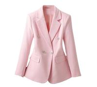 Pegsmio Blazer à manches longues crantées double boutonnage pour femme, Combinaison Pnnrk, M