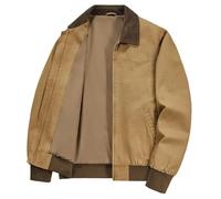 Pegsmio Vestes cargo vintage pour homme Printemps Automne Coupe ample Manteaux, kaki, XXL