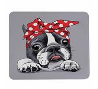 Pehede Tapis de souris avec base en caoutchouc antidérapant, glisse facile, tapis de souris pour ordinateurs, ordinateurs portables, jeux, bureau et maison, 20,1 x 24,1 cm, motif bouledogue français
