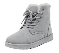 peiaclkde Bottes de neige imperméables pour femme - Bottes de marche chaudes doublées de fourrure - Bottines de randonnée à lacets - Antidérapantes - Chaussures de marche légères pour filles, gris