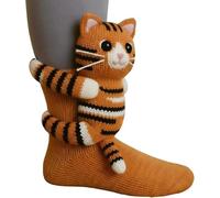 peiaclkde Chaussettes tricotées en forme d'animal 3D | Chaussettes de Noël fantaisie confortables à câliner par crochet à la main, douces, respirantes, chaussettes d'hiver chaudes en forme d'animal 3D