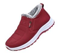 peiaclkde Chaussures d'hiver pour femme et homme - Imperméables - Orthopédiques - Antidérapantes - Chaudes - Doublées - Bout rond - Légères - Chaussures de randonnée, Rouge, 39.5 EU