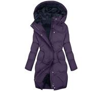 peiaclkde Veste d'hiver imperméable doublée en polaire pour femme - Parka matelassée élégante avec fermeture éclair - Manteaux rembourrés à manches longues - Veste de ski grande taille, #4 Violet