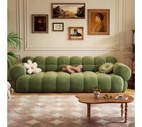 Peiaw Modular Velvet Sofa with Wide Armrests - Canapé 3 Places en Velours Vert Olive,Pieds en Bois Massif & Cadre Métal,Disponible en 180cm/210cm/240cm/270cm/300cm(320x100x78cm)