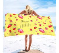 Peiaw Serviette de Plage Fraise sans Sable Séchage Rapide Serviette de Voyage en Microfibres pour Plage Piscine Pique-Nique - Ultra Absorbante Légère avec Motifs de Fruits Vibrants(004)