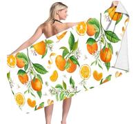 Peiaw Serviette de Plage Tranches de Fruits sans Sable Séchage Rapide Serviette de Voyage Microfibres pour Plage Piscine Yoga - Ultra Absorbante Légère avec Motifs de Fruits Tropicaux Vibrants(013)