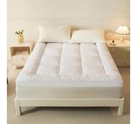 Peiaw Super épais Coussin Matelas Quilté avec 4 Sangles d'angle - Pliable & Enroulable Support en Mousse à Mémoire Box Stitch - Tissu Premium Respirant,Parfait pour Lit d'Invité & Voyage(200 * 220cm)