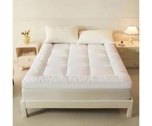 Peiaw Super épais Coussin Matelas Quilté avec 4 Sangles d'angle - Pliable & Enroulable Support en Mousse à Mémoire Box Stitch - Tissu Premium Respirant,Parfait pour Lit d'Invité & Voyage(200 * 220cm)