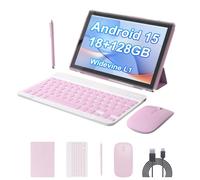 PEICHENG Tablette Android 15.0 10", RAM 18 Go + ROM 128 Go + 2 To extensible, ensemble d'onglets avec clavier/étui/souris/stylet, processeur quad-core 2,0 GHz, écran HD IPS 1280 x 800, 5G WiFi6 BT 5.0