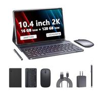 PEICHENG Tablette avec clavier et étui, Android 13.0 10,4", 16 Go de RAM+128 Go ROM, écran 2000 x 1200 2K FHD, puissant processeur 2,0 GHz, 2,4 G et 5G et WiFi 6, Bluetooth 5.0, onglet 2 en 1, noir