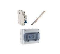 Zenitech - Peigne 13 modules + coffret électrique 8 modules + disjoncteur phase neutre 10A - 3kA