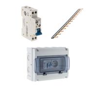 Peigne 13 modules + coffret électrique 8 modules + disjoncteur phase neutre 10A - 3kA - Zenitech