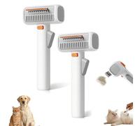 Peigne 2-en-1 Pour Animaux De Compagnie : Démêlage Et Toilettage, Brosse Anti-nœuds Et Râteau Pour Sous-poil Pour Chats Et Chiens, Outil Professionnel De Démêlage, Brosses Anti-mue Pour (2 pièces)