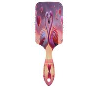 Peigne 3D pour couple de flamants roses Valentine, brosses démêlantes, peignes antistatiques, peignes à cheveux pour femme