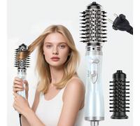 Peigne à air chaud rotatif 4 en 1, une étape pour créer un look ébouriffé, sèche-cheveux et coiffeur, peigne bouclant, peigne lissant, rotation automatique 360°, 2 peignes interchangeables, revêtement