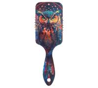 Peigne à air coloré pour femme - Anti-statique - Brosse à cheveux saine et humide - Motif chouette