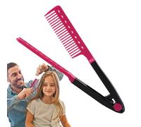 Peigne à attelle pour cheveux Design incurvé en , taille compacte et peigne | Pour Les Cheveux Ions Négatifs Céramique Chauffe Rapide Température Réglable Bi-tension Pour Maison