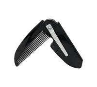 Peigne à barbe - Brosse coiffante portable pour homme | Dents coupées à la main avec acétate de cellulose antistatique et charnière pliable pour voyage, trajet et salon