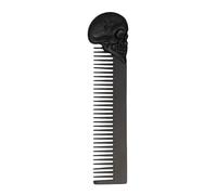 Peigne à barbe de poche - Design tête de mort en alliage de zinc pour coiffer et façonner la barbe, outil ergonomique idéal pour une utilisation en extérieur et cheveux fins