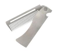 Peigne à barbe de poche, outil de coiffage à cheveux en acier inoxydable, Shaper Moustache pliable, conception légère, voyage portable convivial, petit ou grand, parfait pour le toilettage des hommes