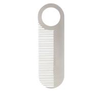 Peigne à barbe en acier inoxydable, petite taille, peigne à cheveux et moustache de voyage, outil de toilettage robuste, design léger, style quotidien, matériau en acier 304, 10,1 x 3,2 x 0,2 cm