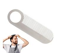 Peigne à barbe en métal - 10 x 3 x 0,2 cm en acier inoxydable 304, design compact et léger, kit de toilettage de qualité professionnelle pour barbier gentleman | Appareil de coupe de moustache façonna