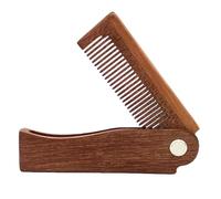Peigne à barbe - Peigne à barbe de poche - Brosse en bois naturel, poche à moustache antistatique, brossage pliable, outils d'entretien pour homme cadeau