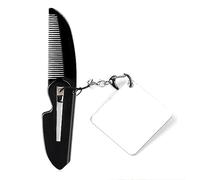 Peigne à barbe pliable avec moustache - Petit peigne de poche pour homme - Toilettage quotidien et soins capillaires