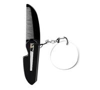 Peigne à barbe pliable avec moustache - Petit peigne de poche pour homme - Toilettage quotidien et soins capillaires