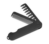 Peigne à barbe pliable, peigne de poche, outil de coiffure antistatique, conception à double dents fines et larges, pour le toilettage de voyage, utilisation en salon, taille compacte, noir, 1 pièce