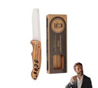 Peigne à barbe pliable pour homme, outil de toilettage de poche | Acier inoxydable avec verrou de doublure stable, dents en métal renforcé, distributeur de baume à barbe pour coiffure
