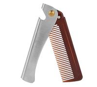 Peigne à barbe Portable en acier inoxydable, outil de moustache pliable, ouvre-bouteille