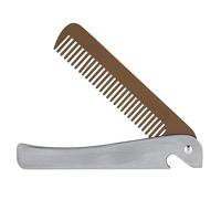 Peigne à barbe Portable en acier inoxydable, outil de moustache pliable, ouvre-bouteille