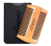 Peigne à barbe pour homme en bois de poirier, 100 % naturel, soin écologique pour moustache, cheveux lisses, courts et longs, peigne à barbe pour voyage, règle de lissage végétalienne