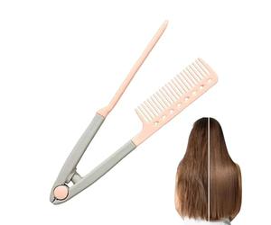 Peigne à brosse redressée en PVC 9,65 pouces de longueur | Peigne plat en fer avec poignée résistante à la chaleur, coiffure, voyage, soins de coiffure en fer plat | Scène de routine de vacances