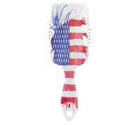 Peigne à cheveux 3D blanc aquarelle drapeau des États-Unis, brosse à cheveux antistatique, brosse à cheveux saine, brosse démêlante professionnelle