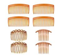 Peigne à cheveux 8 pièces pour femme - Peigne en plastique - Peigne Ponyk avec 29 dents - 7 dents - Peigne à cheveux huit 11 dents (marron)