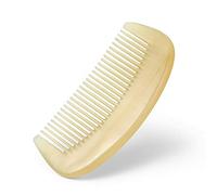 Peigne à cheveux à dents fines de qualité supérieure en corne de mouton naturelle 100 % fait main antistatique démêlant demi-cercle (style 1)