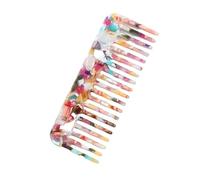 Peigne à cheveux à dents larges, brosse de Massage antistatique en acétate, outils de coiffure colorés à la mode for tous les Types, 2 pièces(Multicolor)