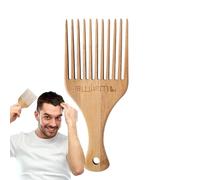 Peigne à cheveux à dents larges, en bois naturel pour plus de volume, design démêlant doux pour cheveux épais, bouton de barbe volumineux pour le coiffage, salon professionnel Ever