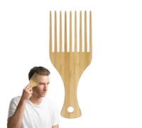 Peigne À Cheveux Afro En Bois - Démêloir Bouclé À Dents Larges En Bois | Outil De Coiffage Pour Cheveux Crépus, Bouclés Et Longs Bouclés