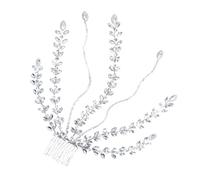 Peigne à cheveux avec strass et cristaux pour mariée - Style moderne - Pour fête de mariage
